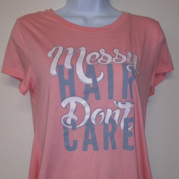 Pink SS Top Shirt Novelty Girl Top Sz Lg - Picture 1 of 2
